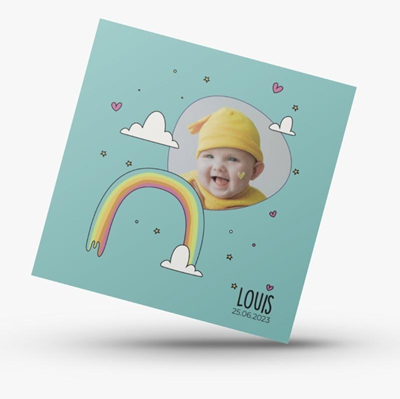 Faire-part de naissance Rainbow Blue