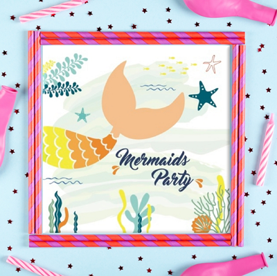 Invitation anniversaire Mermaid Party