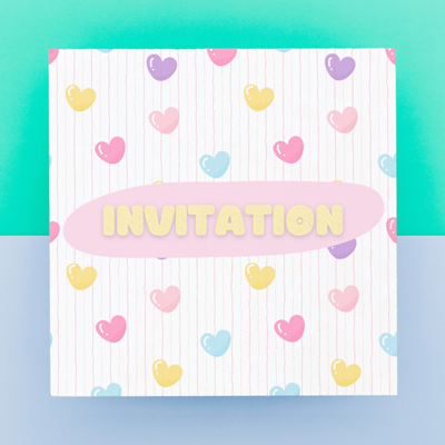 Invitation anniversaire Petits coeurs