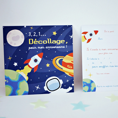 Invitation anniversaire Space