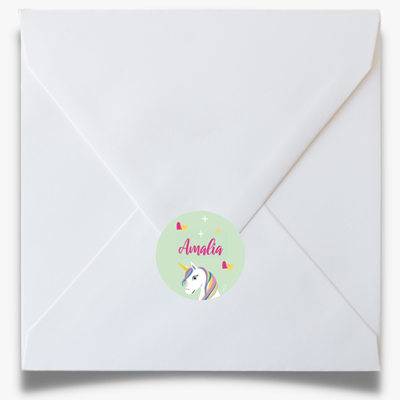 Sticker enveloppe Licorne