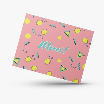 Carte de remerciement Lemon Pink