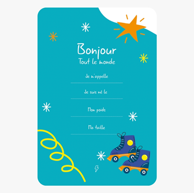 Carte de bienvenue Roller Boy