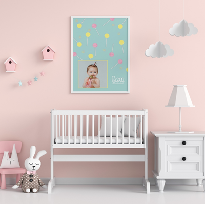 Grande affiche naissance Candy Blue