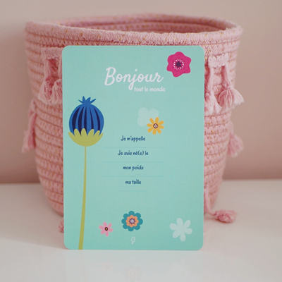 Carte de bienvenue Flower Power