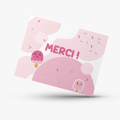 Carte de remerciement Ice Cream Pink