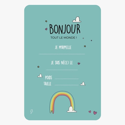 Carte de bienvenue Rainbow Blue