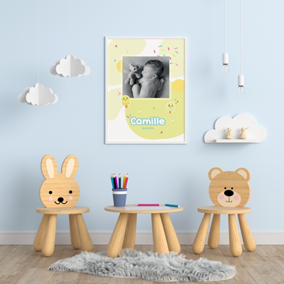 Grande affiche naissance Ice Cream yellow