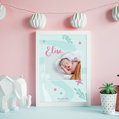 Petite affiche naissance Mermaids