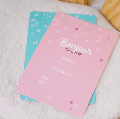 Carte de bienvenue Glitter Forever Pink