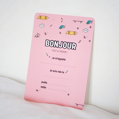 Carte de bienvenue Skater Girl