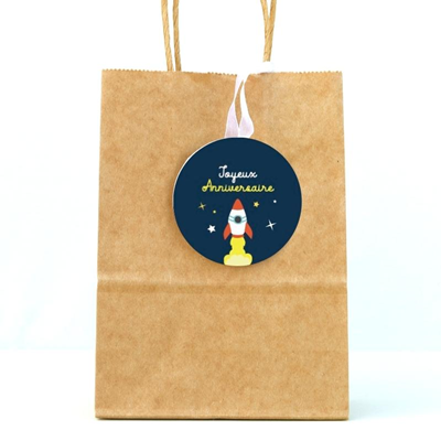 Etiquettes cadeaux Space