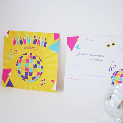 Invitation anniversaire Disco Ball