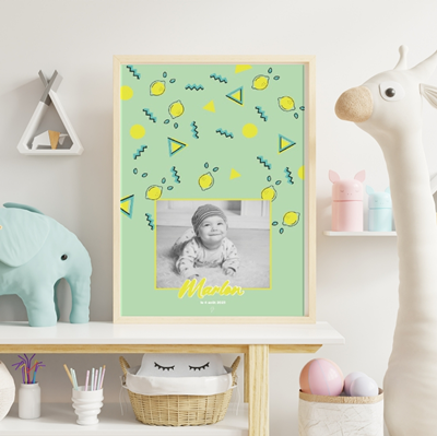 Petite affiche naissance Lemon green