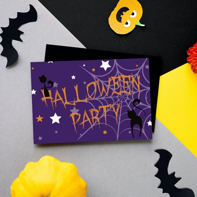 Invitations Halloween Black Cat