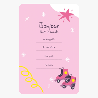 Carte de bienvenue Roller Girl