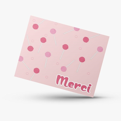 Carte de remerciement Candy Pink