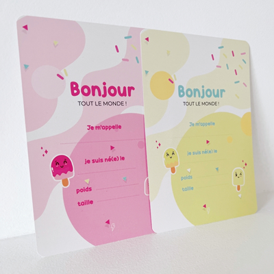 Carte de bienvenue Ice Cream Yellow