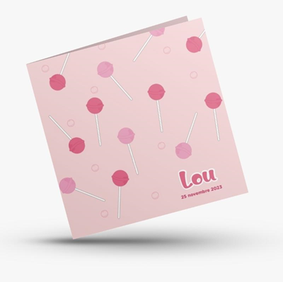 Faire-part de naissance Candy Pink