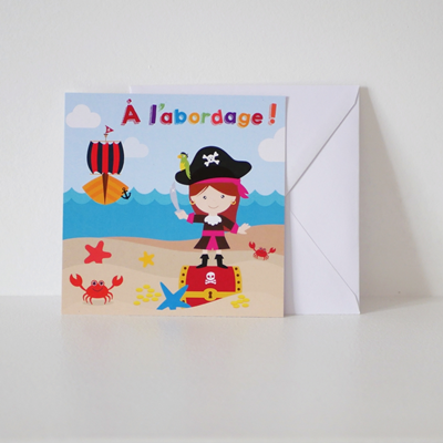 Invitation anniversaire Pirate Mary  